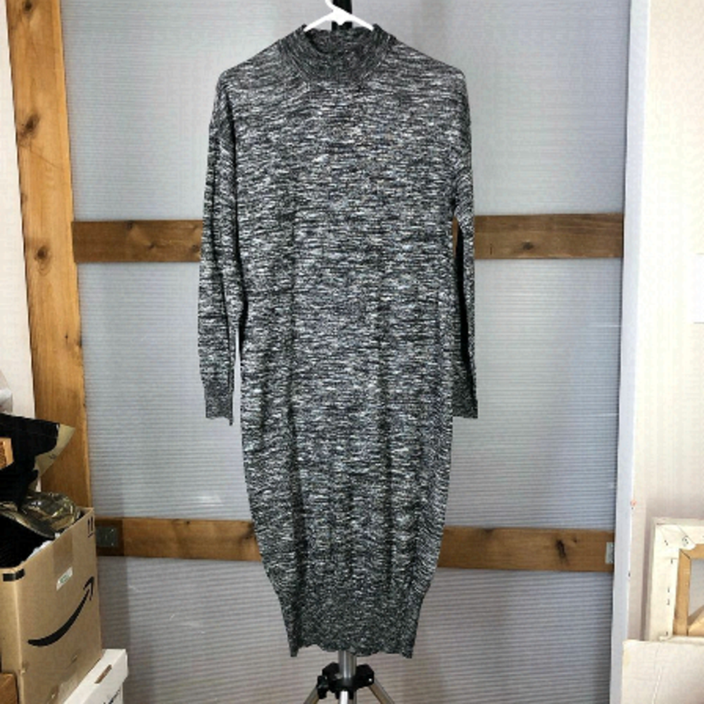 UO NOISY MAY Black White‎ Heathered Knit Sweater Dress Sz S